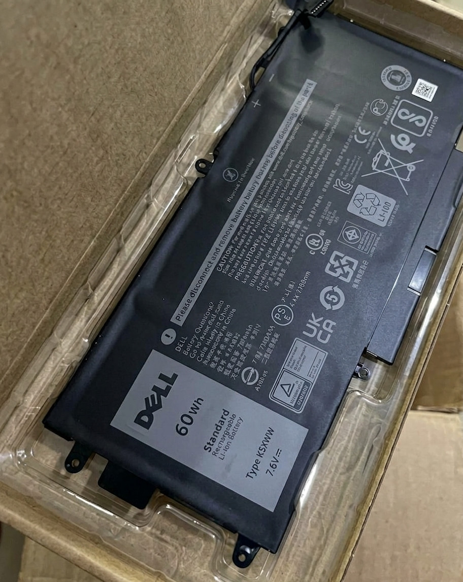 A Dell 60Wh replacement laptop battery supplied by Galvitech PC Services in Paarl